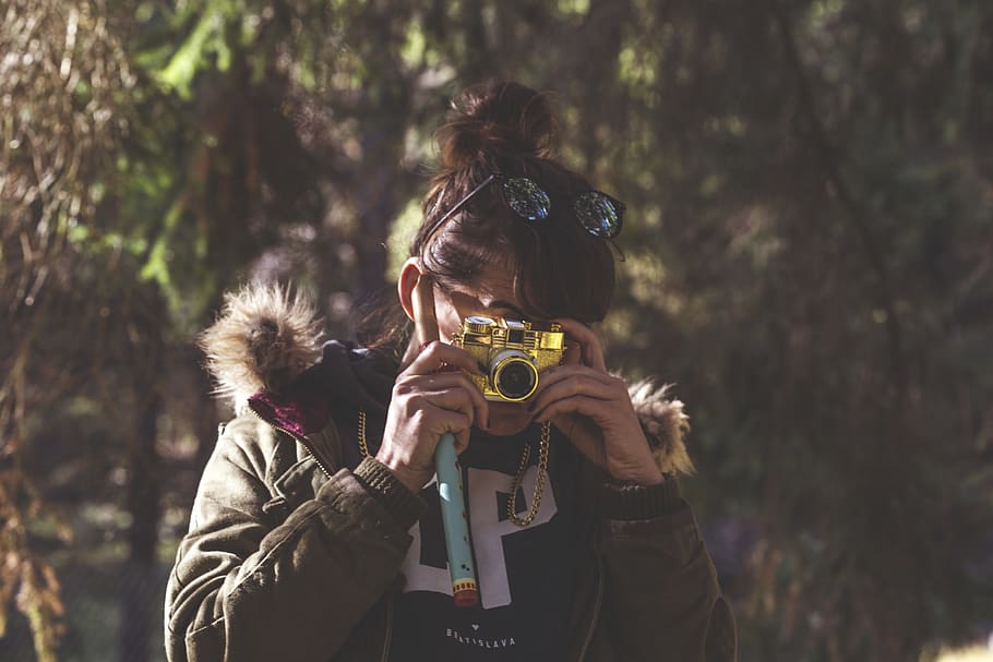 golden, fall, autumn, shoot, girl, lomo, camera, photo, camera - photographic equipment HD wallpaper