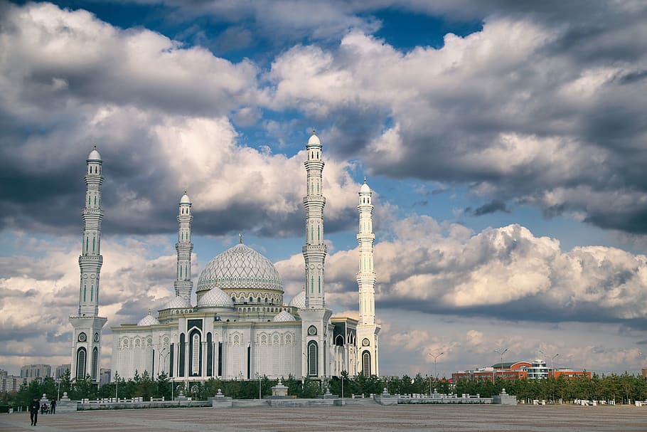 kazakhstan, astana, islam, muslim, central asia, building, sky, HD wallpaper