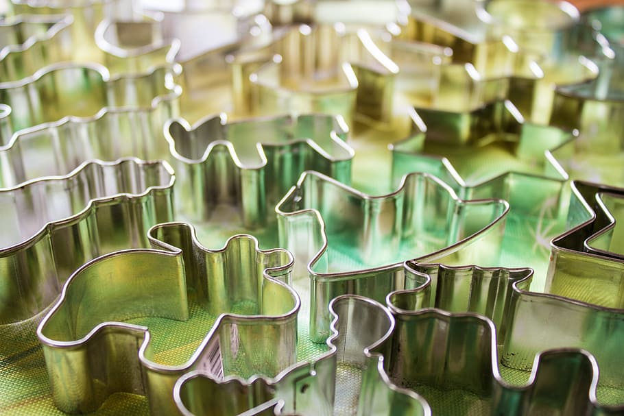 cookie, cutter, shapes, design, baking, indoors, large group of objects HD wallpaper