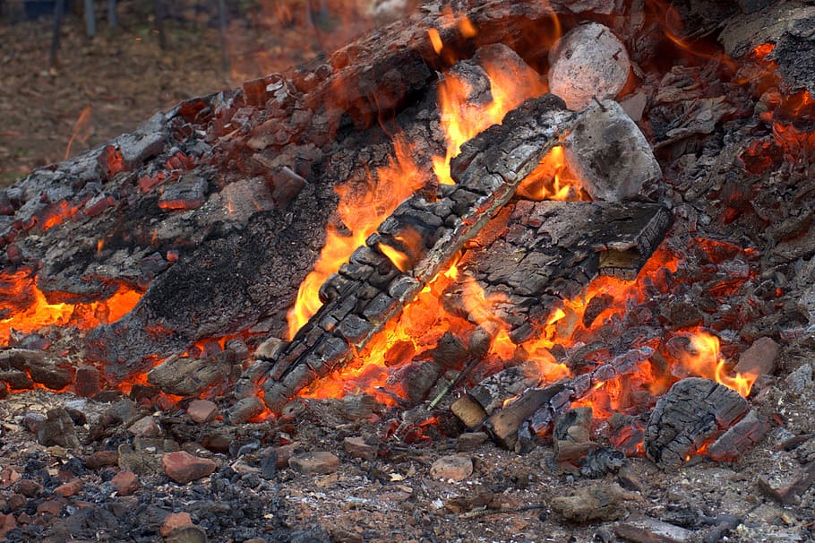 fire, embers, campfire, barbecue, fireplace, flame, hot, burn HD wallpaper
