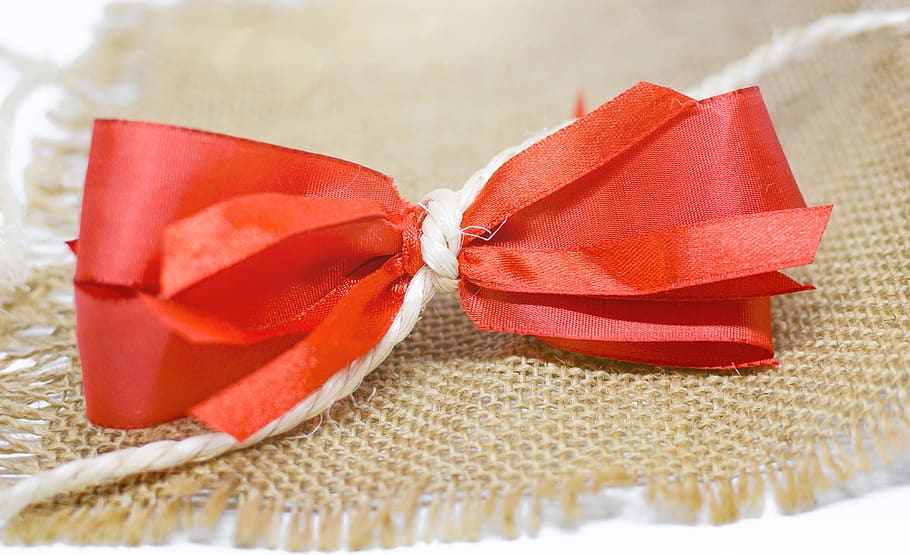 bow, red, background, gift, ribbon, red bow, present, decoration HD wallpaper