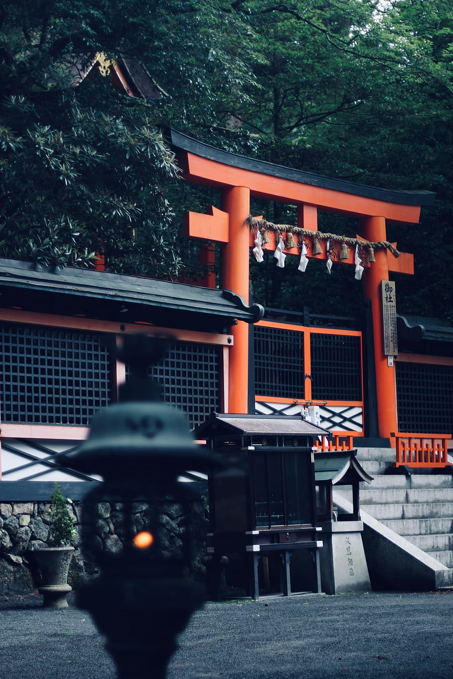 japan, shinto, temple, gate, orange, built structure, architecture HD wallpaper