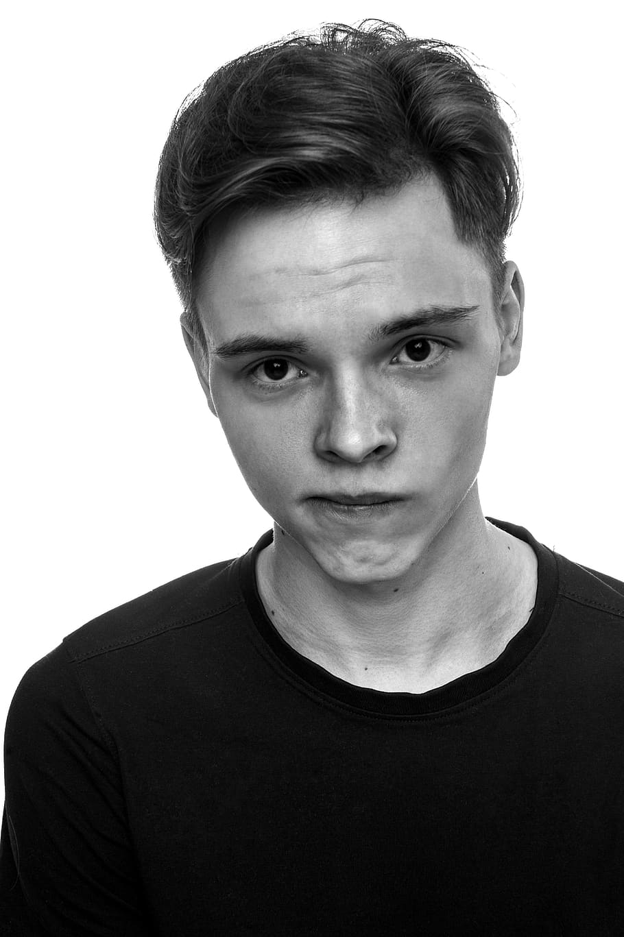 black, boy, face, white, portrait, studio shot, young adult HD wallpaper