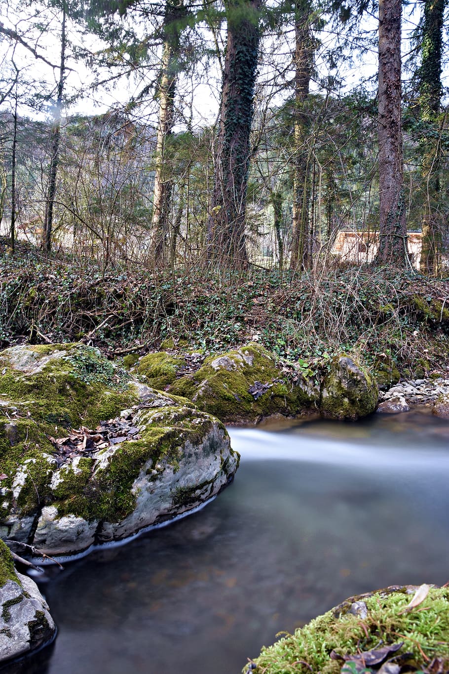 long exposure, water, river, bach, waterfall, landscape, nature, HD wallpaper