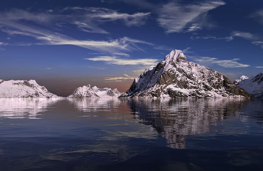 mountain, water, reflection, landscape, scenic, panorama, beauty in nature HD wallpaper