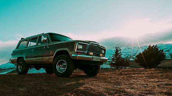 gray SUV near trees, truck, transportation, pickup truck, vehicle HD wallpaper