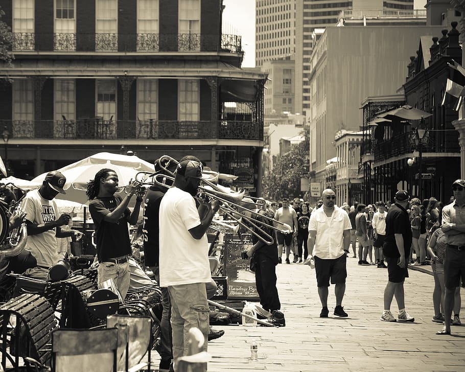 new orleans, united states, musicians, band, trombone, instruments