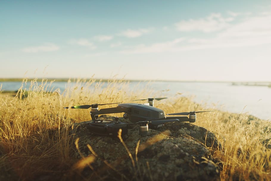 mavic, drone, dji, landscape, bokeh, water, sky, nature, plant HD wallpaper