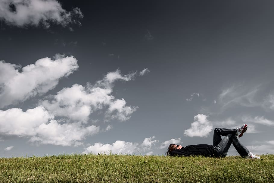 germany, borkum, cloudy, clouds, field, sky, land, cloud - sky HD wallpaper