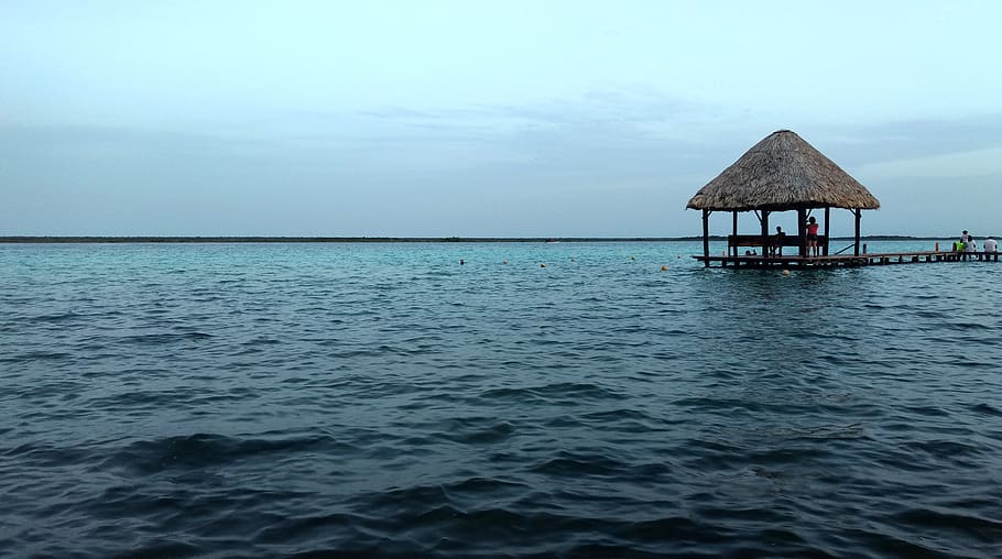 mexico, bacalar, water, sea, sky, waterfront, architecture HD wallpaper