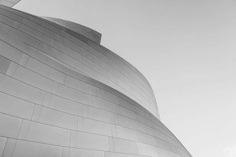 grey concave wall building, sky, architecture, built structure HD wallpaper