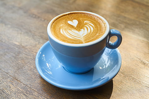 Cup of Coffee on Saucer, art, blue, brown, café, caffeine, ceramic HD wallpaper