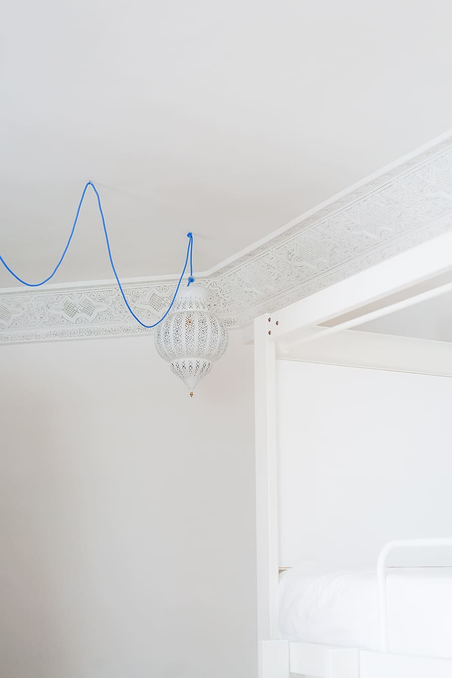 white pendant lamp turned off, light, ceiling, interior design HD wallpaper