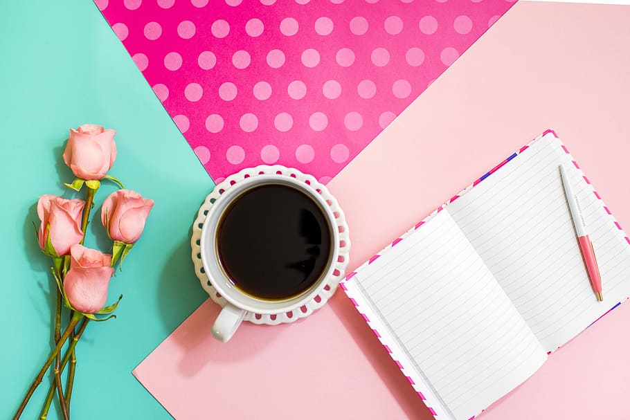 coffe, book, flower, update, cup, coffee cup, mug, drink, food and drink