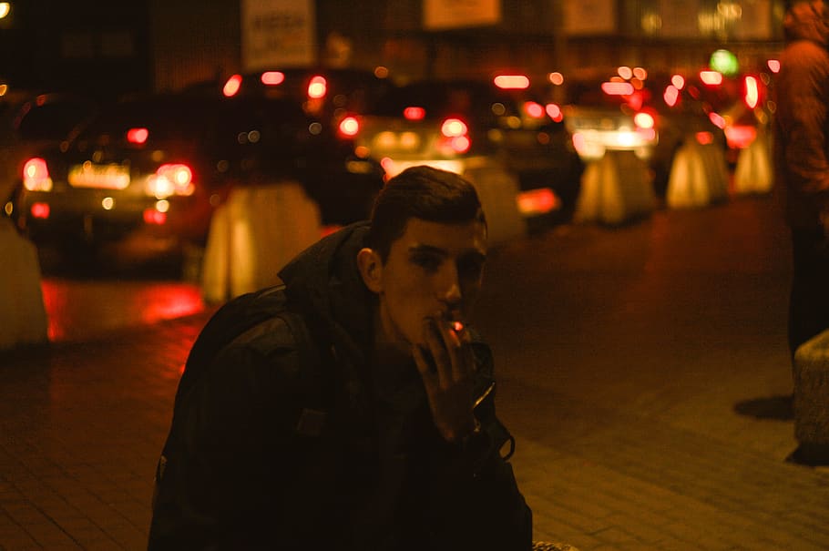 night, young adult, city, one person, illuminated, street, transportation HD wallpaper