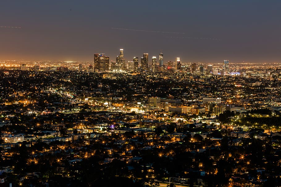 los angeles, united states, griffith observatory, city, lights, HD wallpaper