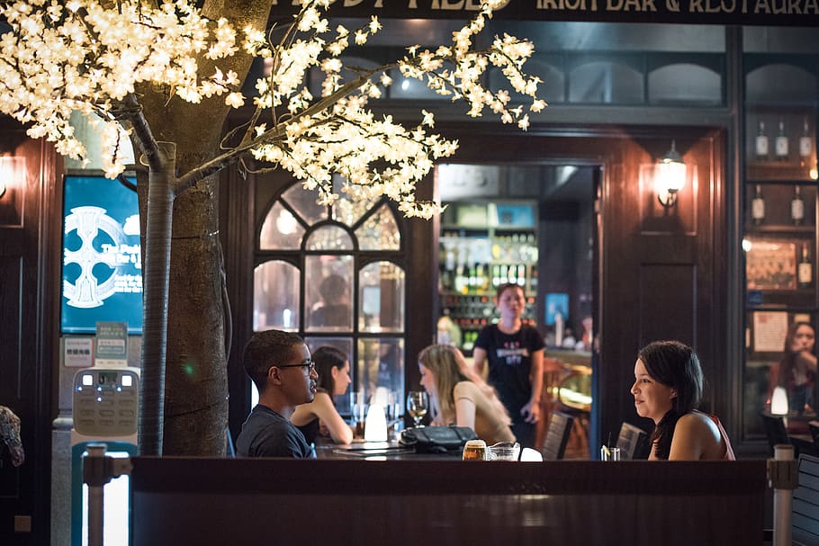 bar, food and drink, restaurant, adult, women, table, business HD wallpaper