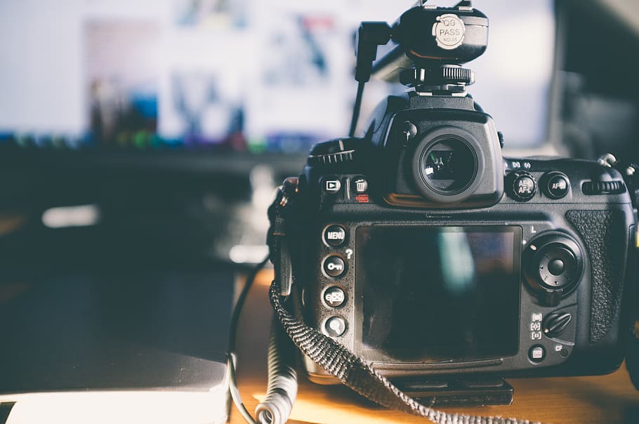 professional, equipment, nikon, technlogy, computer, desk, dslr HD wallpaper