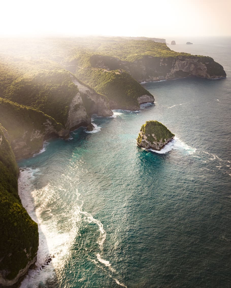 Ocean Photography, beach, bright, daylight, drone shot, high angle shot HD wallpaper