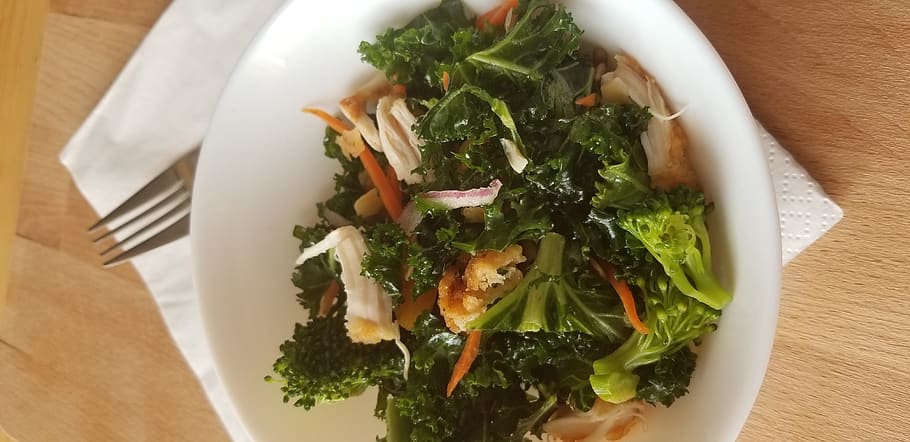 broccoli, vegetables, kale, salad, food, food and drink, freshness HD wallpaper