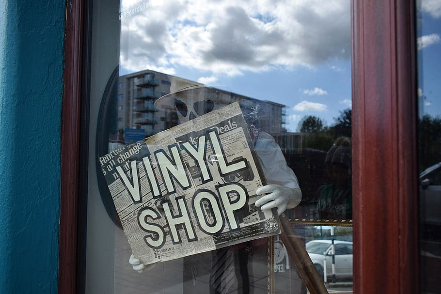 ireland, cork, shop, vinylshop, creepy, sign, text, window, HD wallpaper