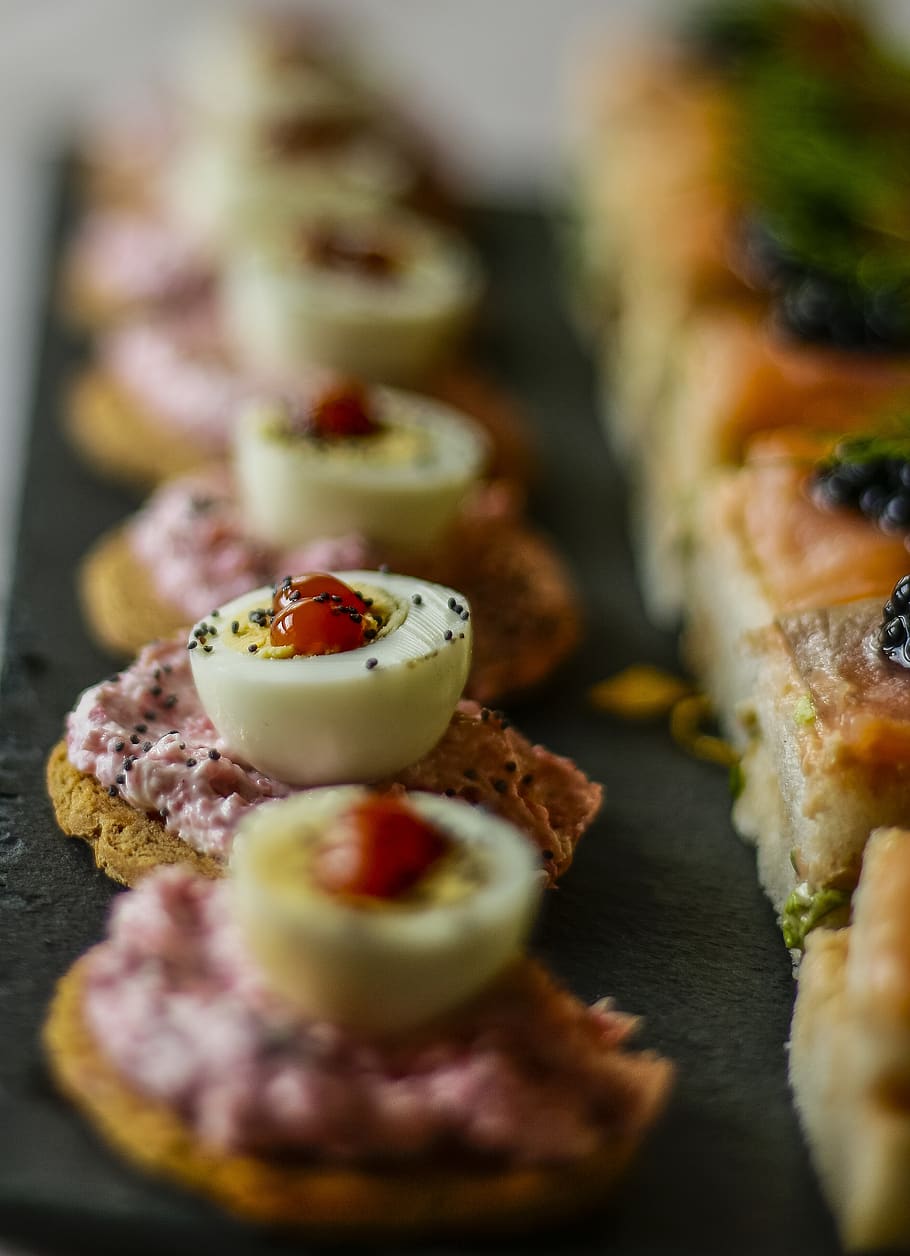 food, canapes, bread, couch, incoming, dish, top, toasts, mushrooms HD wallpaper