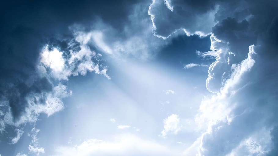 blue, sky, clouds, nature, sunlight, cloud - sky, environment HD wallpaper