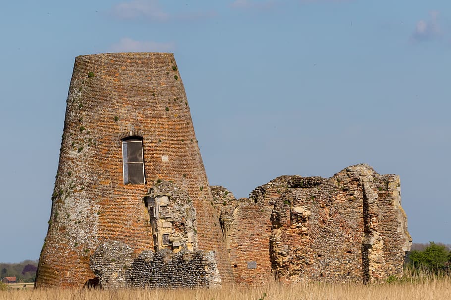 brown concrete structure, ruins, fleet ln, south walsham, united kingdom HD wallpaper