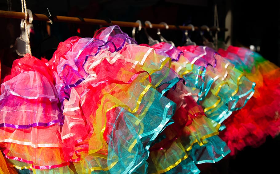 multicolored miniskirts, multi colored, choice, close-up, large group of objects HD wallpaper