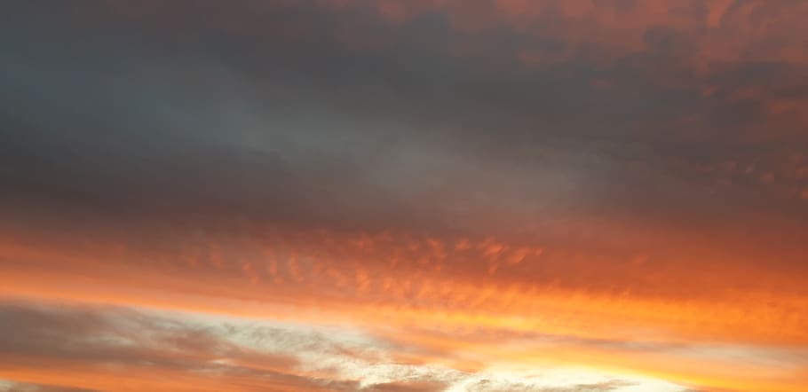 cloud - sky, sunset, orange color, beauty in nature, dramatic sky HD wallpaper