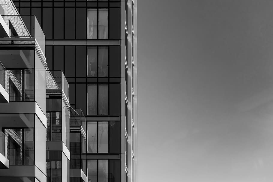 tall, buildings, windows, construction, architecture, city HD wallpaper
