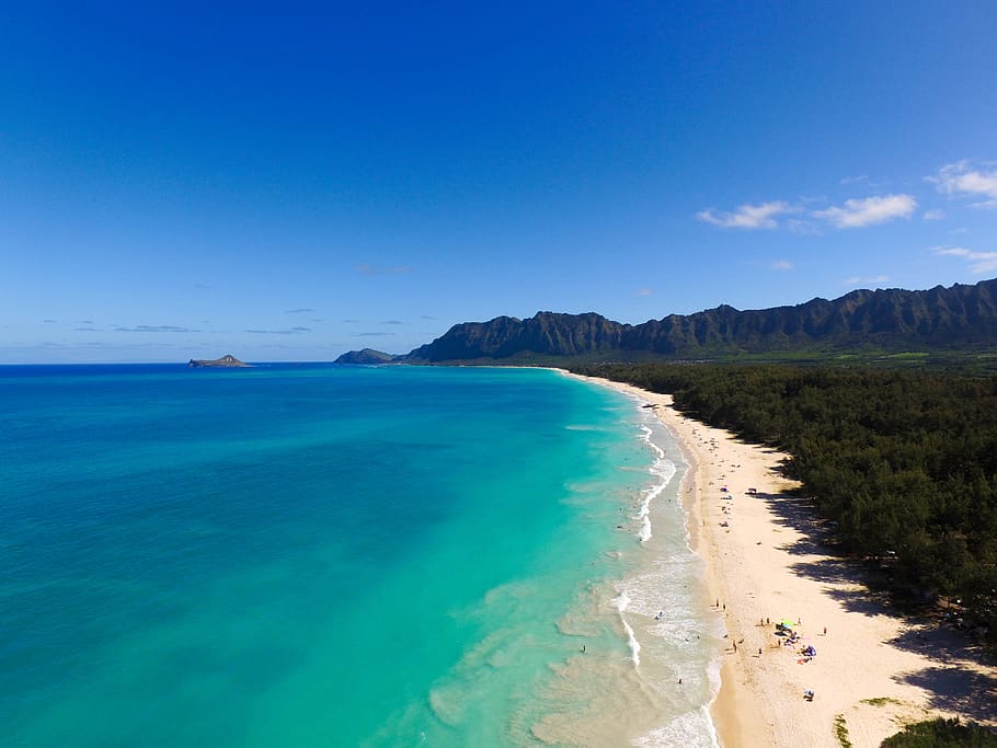 waimanalo, united states, waimanalo beach park, mountains, forest