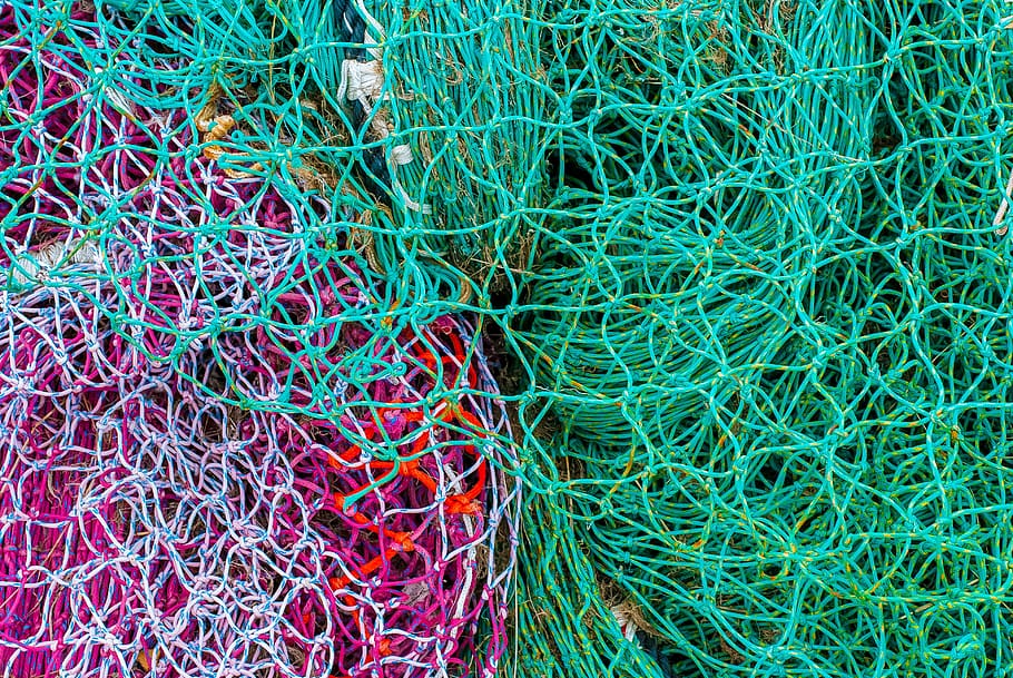 net, fishing, color, hook, nature, multi colored, backgrounds, HD wallpaper