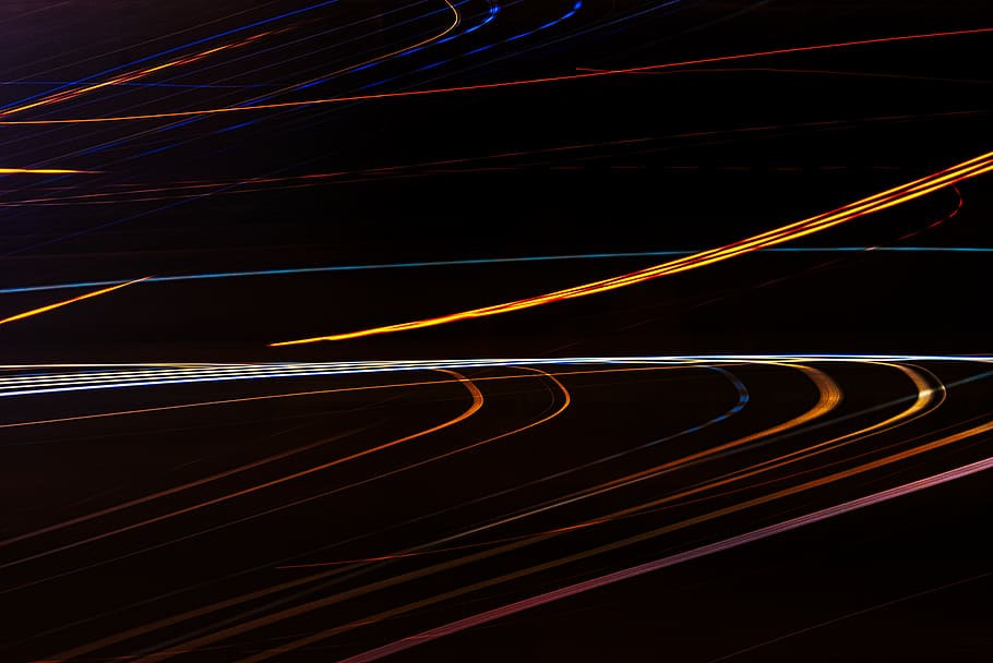 multicolored lined with background, road, light, way, highway HD wallpaper