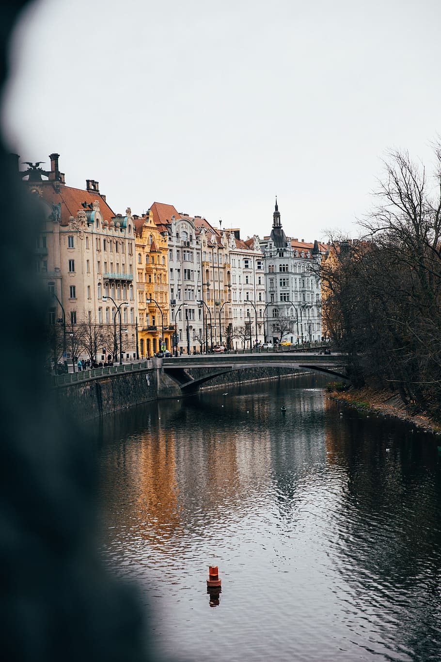 A view of historic european homes by the river, architecture, HD wallpaper