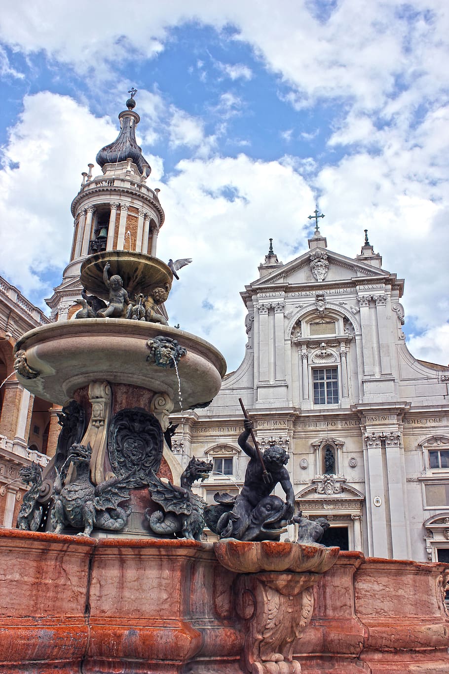 fontana, loreto, italy, sanctuary, pilgrims, historian, sculpture, HD wallpaper