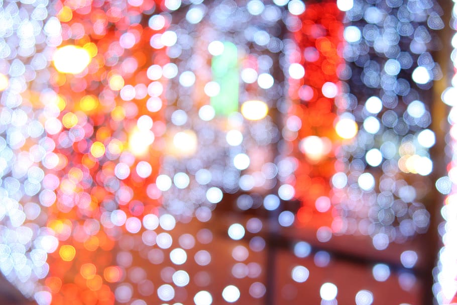 christmas, lights, backround, blured, seasonal, holidays, illuminated HD wallpaper