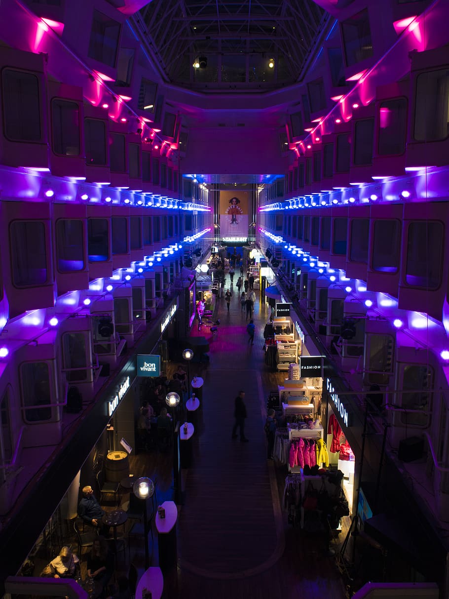 lighting, human, person, night life, arcade game machine, corridor HD wallpaper