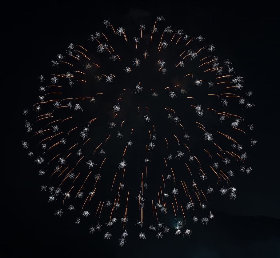 fireworks during nighttime, nature, outdoors, land, sea, ocean HD wallpaper