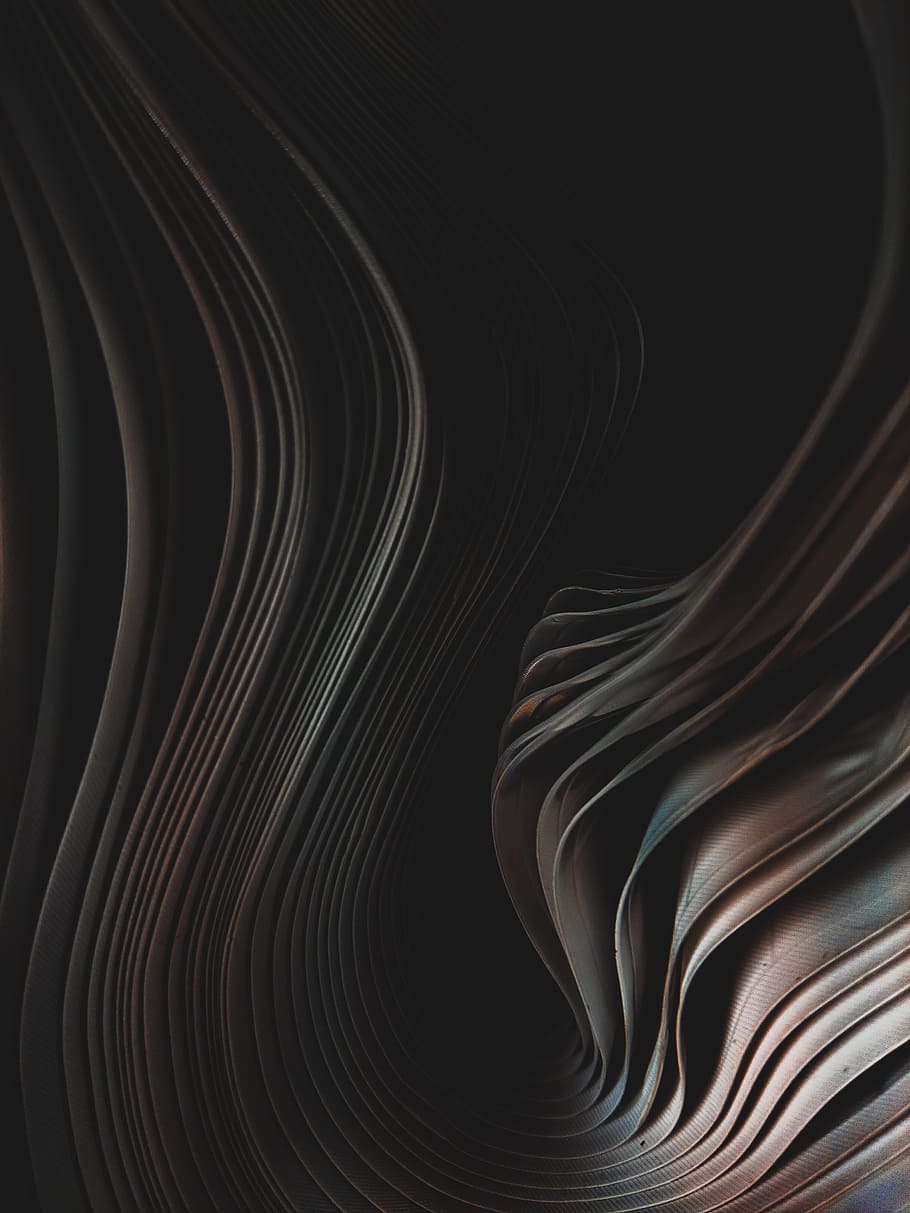 black and gray art illustration, sheet, bend, wavy, abstract HD wallpaper
