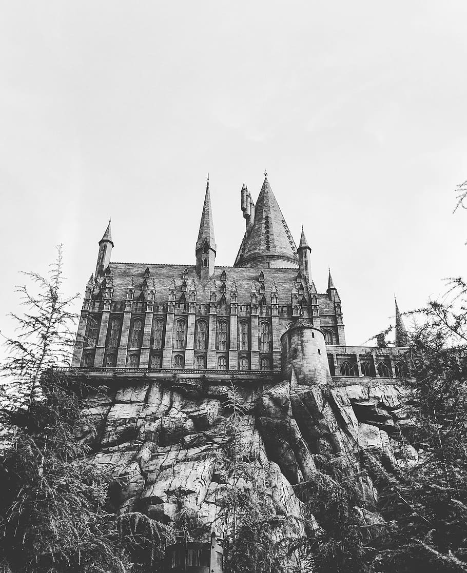 castle on mountain, built structure, architecture, sky, building exterior HD wallpaper