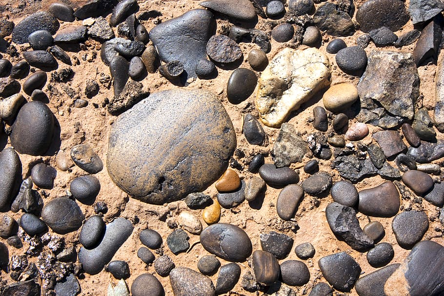 Stones, pebbles, rocks, sand, land, solid, no people, nature HD wallpaper