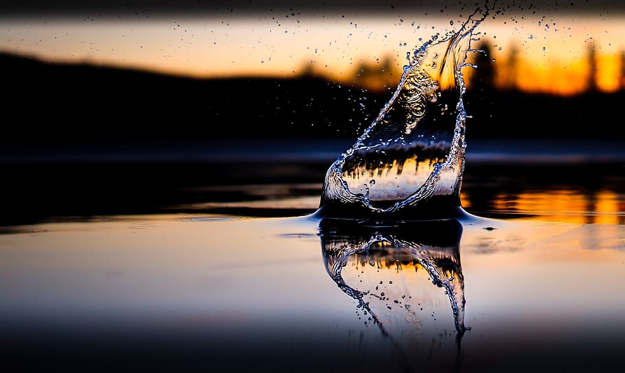 Water Splash, art, clear, close-up, dark, drop, droplet, macro HD wallpaper