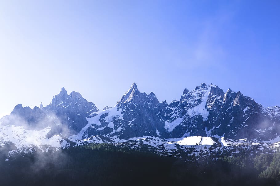 outdoors, mountain range, nature, peak, ice, chamonix, france HD wallpaper