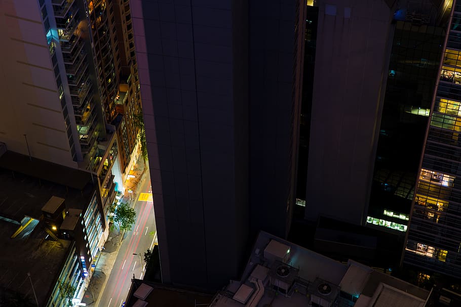 australia, sydney, night, light, trail, road, buildings, architecture HD wallpaper