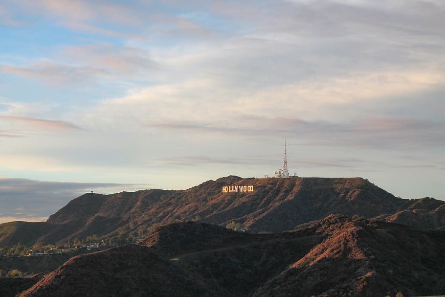 Hollywood signage on mountain, nature, outdoors, plateau, united states
