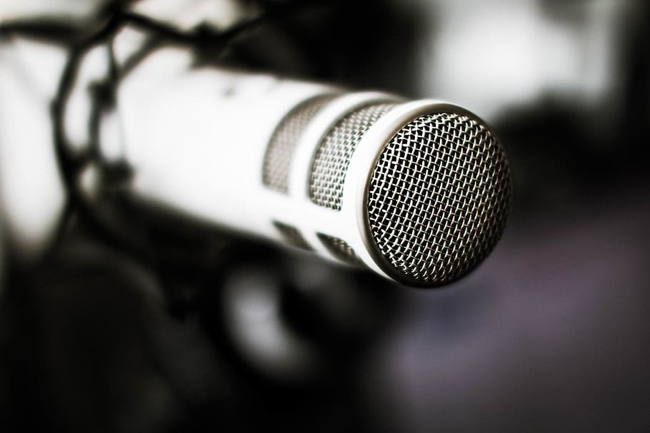 podcaster, studio, mic, rode, røde mic, input device, microphone, HD wallpaper