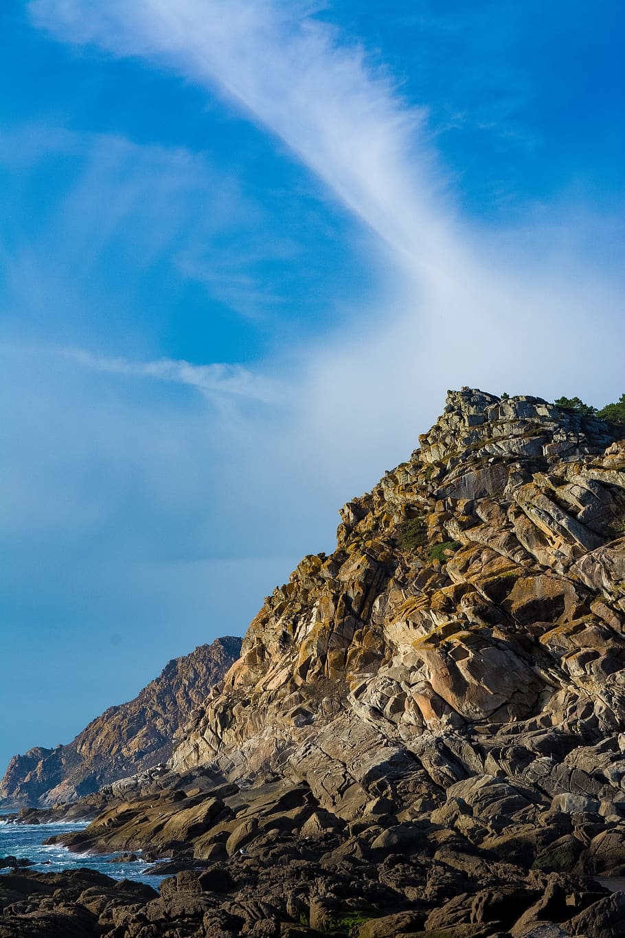 spain, cíes islands, cloud - sky, beauty in nature, mountain HD wallpaper