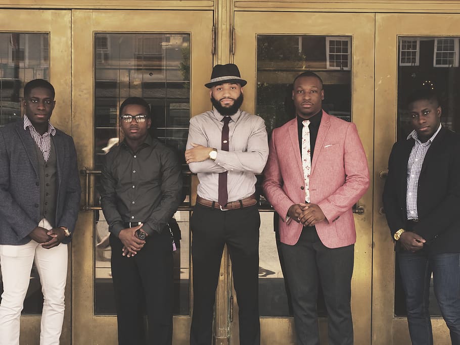 A group of well dressed dark skinned men., united states, richmond