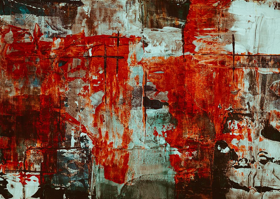 Red and Brown Paint Splatter, abstract expressionism, abstract painting, HD wallpaper